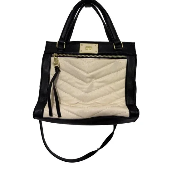 Steve Madden Black and Cream Women\'s Bag Steve Madden Womens Black Cream Gray Double Handle Shoulder  main image 4
